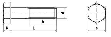 Bu lông 12.9 theo tiêu chuẩn DIN 931 (ren lửng)