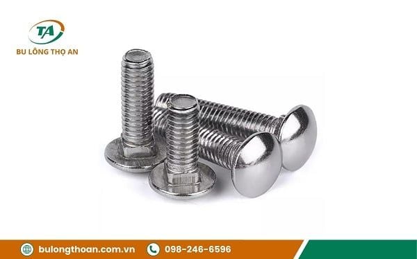 Bu lông INOX 201 đầu tròn cổ vuông theo tiêu chuẩn DIN 603