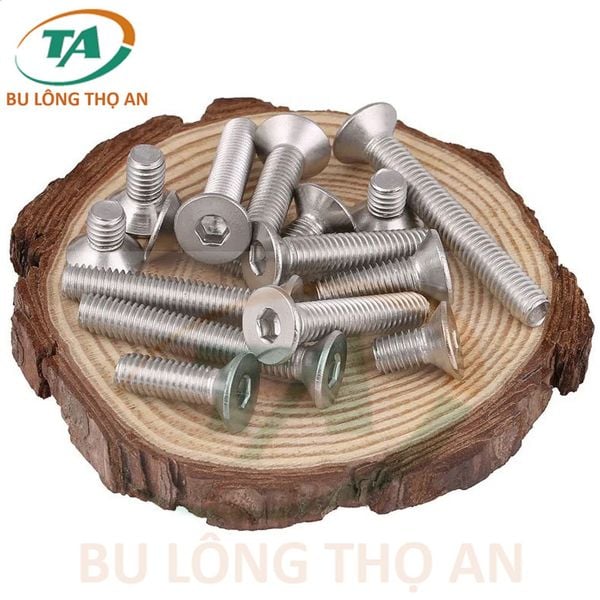 Bu lông INOX 304 lục giác chìm đầu bằng (đầu côn) theo tiêu chuẩn DIN 7991