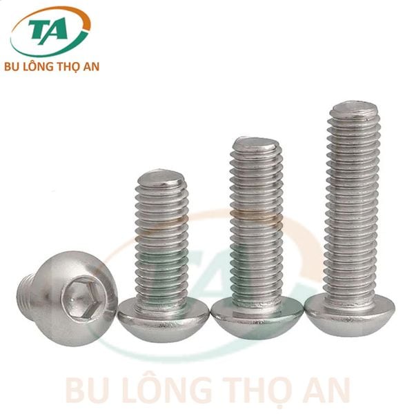 Bulong lục giác chìm đầu cầu Inox 316 DIN 7380