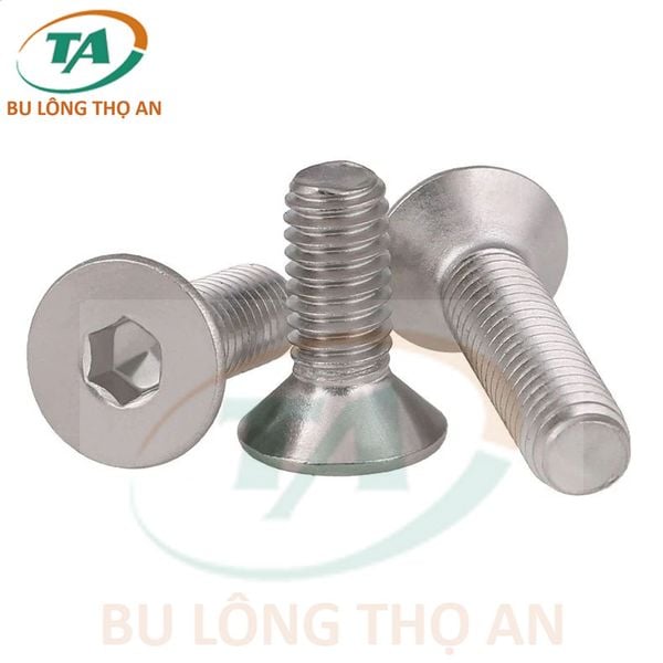 Bu lông INOX 201 lục giác chìm đầu bằng (đầu côn) theo tiêu chuẩn DIN 7991