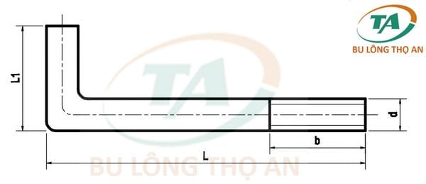 Bu lông neo móng dạng chữ L