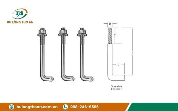 Bu lông neo móng M10