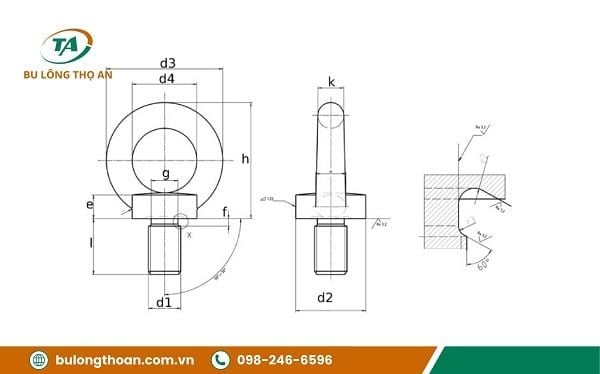 Thế nào là bu lông móc cẩu M12