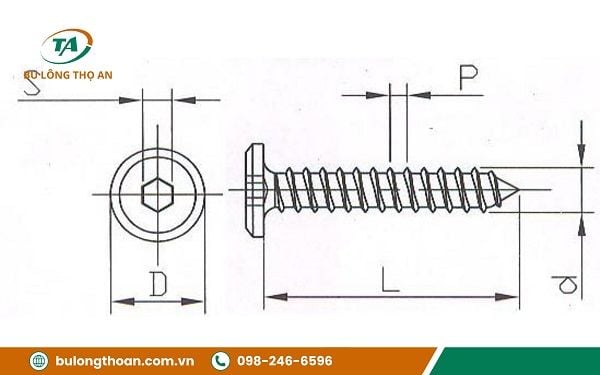 vit-go-luc-giac-chim__2__grande Cấu tạo của vít gỗ lục giác chìm